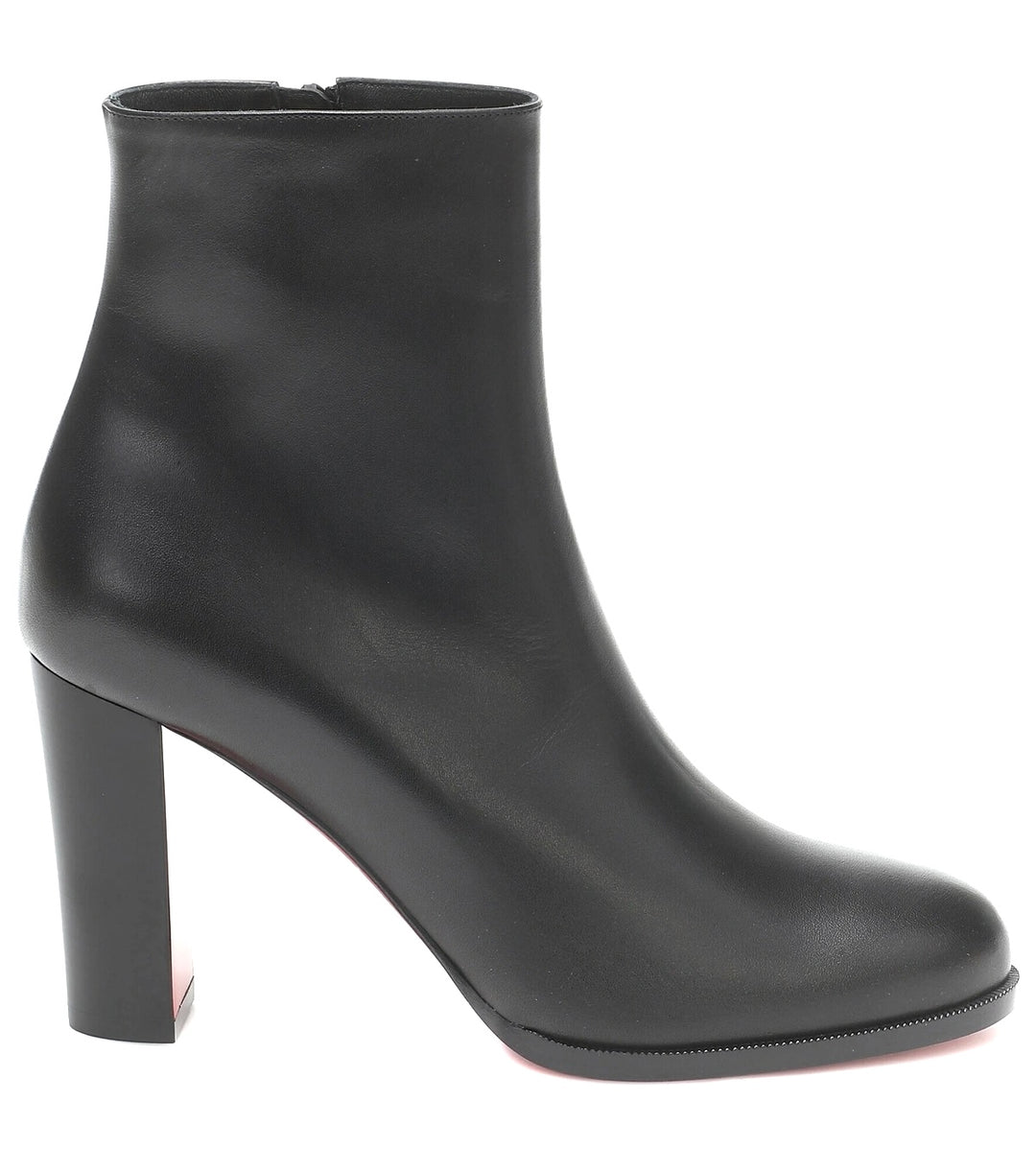 LOUBOUTIN ADOX 85 CALFSKIN LEATHER ANKLE BOOTS