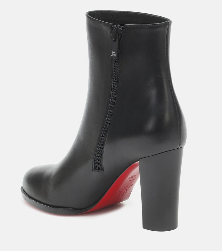 LOUBOUTIN ADOX 85 CALFSKIN LEATHER ANKLE BOOTS