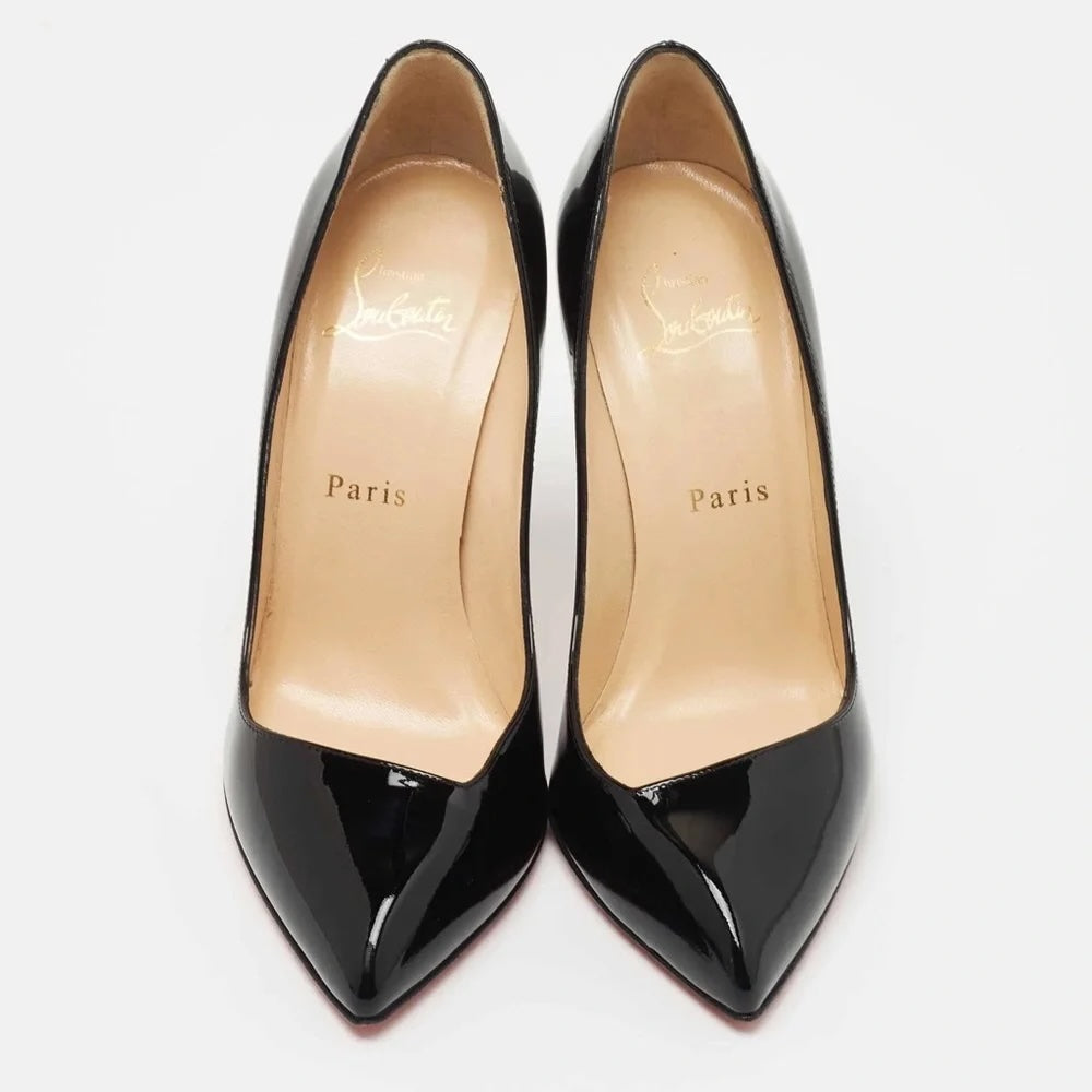 LOUBOUTIN CORNEILLE 85 PATENT CALF LEATHER PUMPS