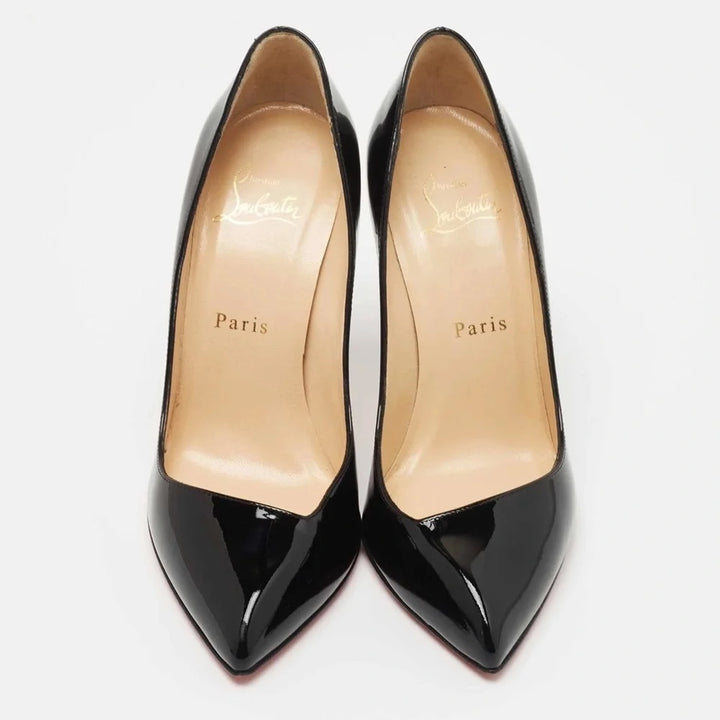 LOUBOUTIN CORNEILLE 85 PATENT CALF LEATHER PUMPS
