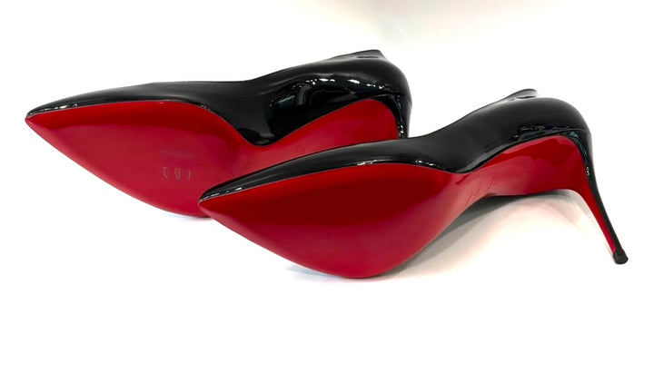 LOUBOUTIN CORNEILLE 85 PATENT CALF LEATHER PUMPS