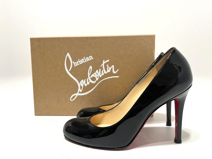 CHRISTIAN LOUBOUTIN FIFI 85 PATENT LEATHER PUMPS