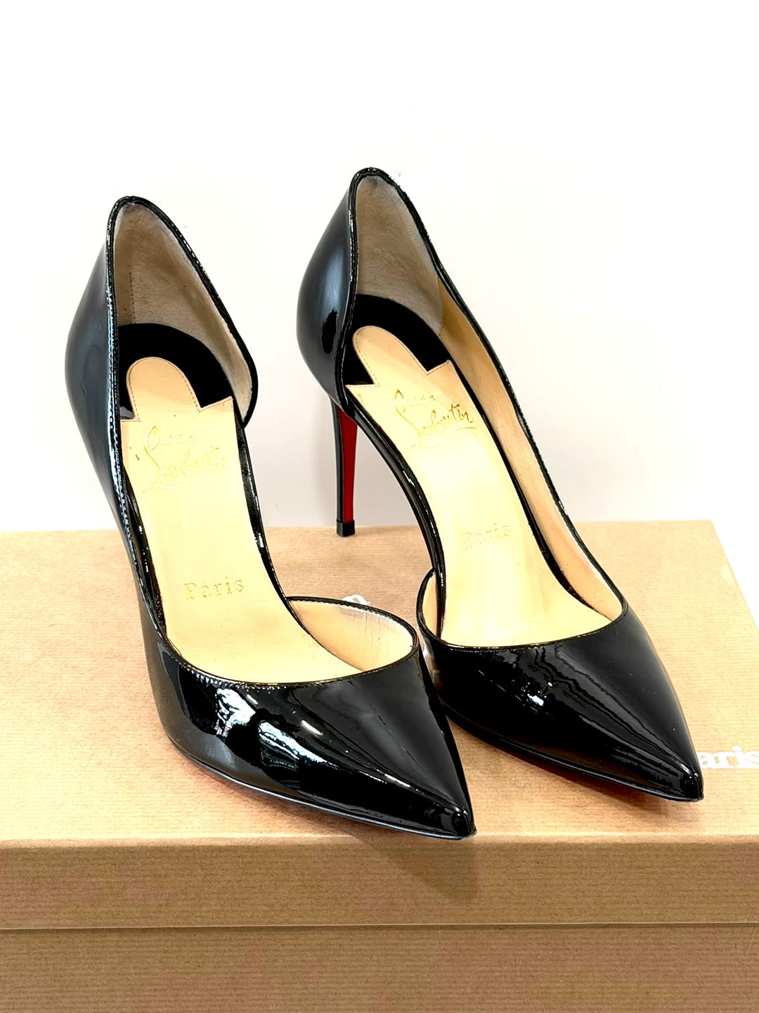 CHRISTIAN LOUBOUTIN IRIZA 100 PATENT CALF LEATHER D&