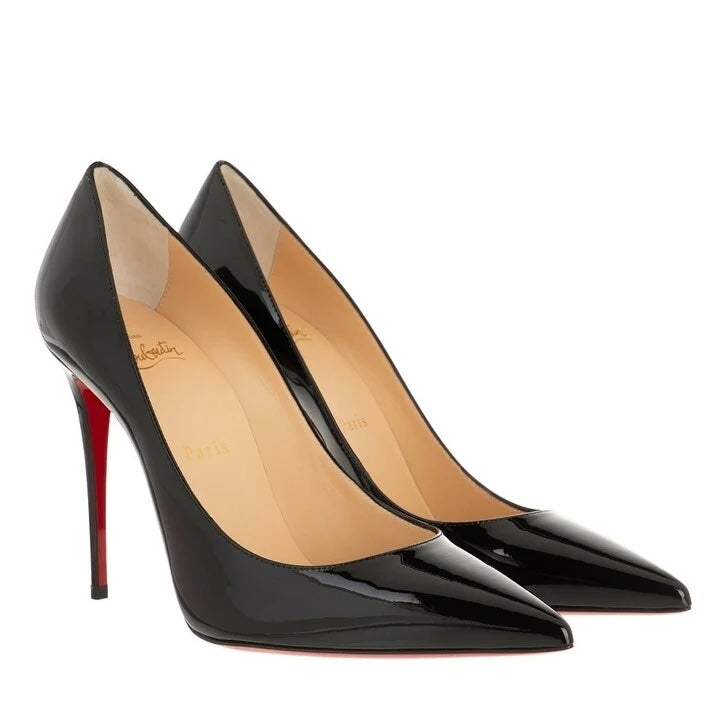LOUBOUTIN KATE 120 PATENT CALF LEATHER PUMPS