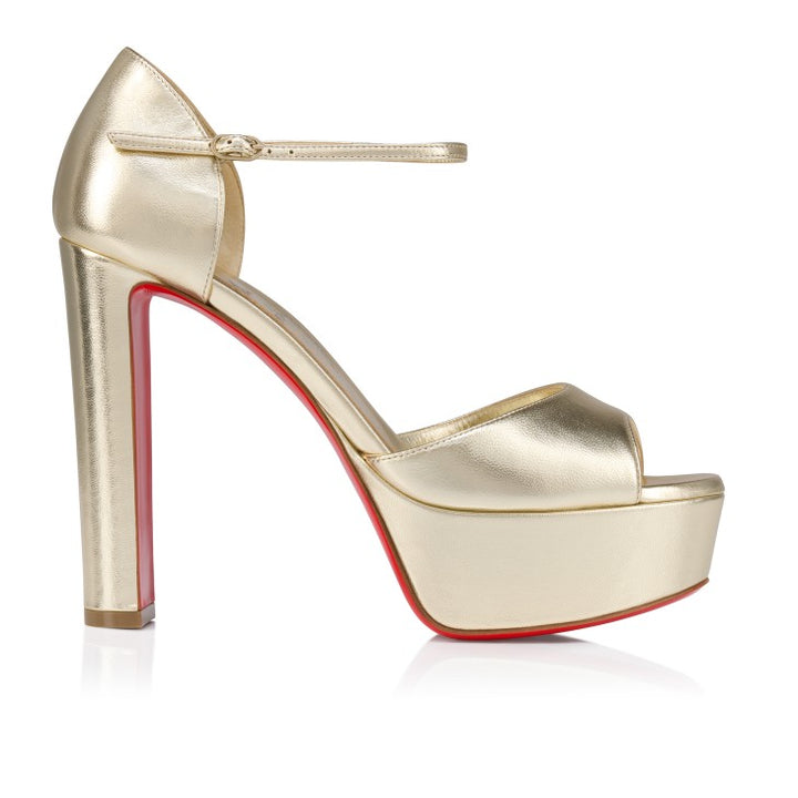 LOUBOUTIN LAMINATED NAPPA LEATHER SANDALOO 130MM SANDALS