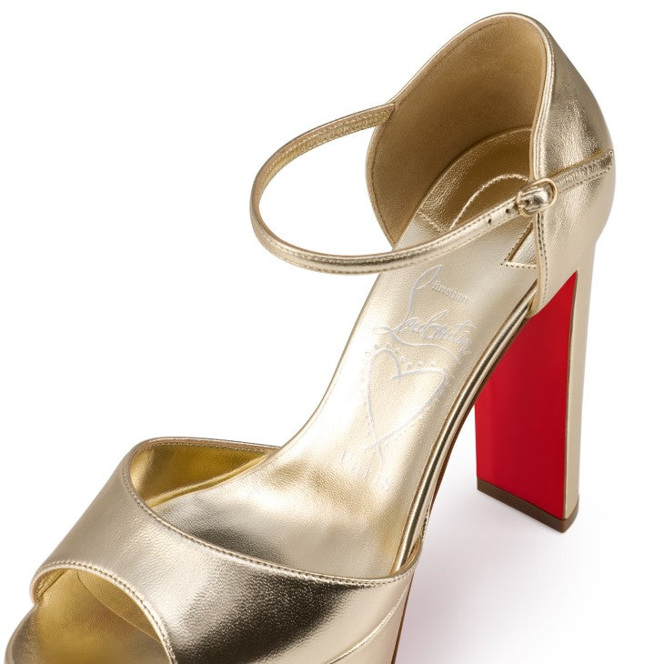 LOUBOUTIN LAMINATED NAPPA LEATHER SANDALOO 130MM SANDALS