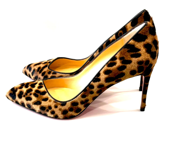 CHRISTIAN LOUBOUTIN LEOPARD PRINT CALF HAIR CLARE PUMPS