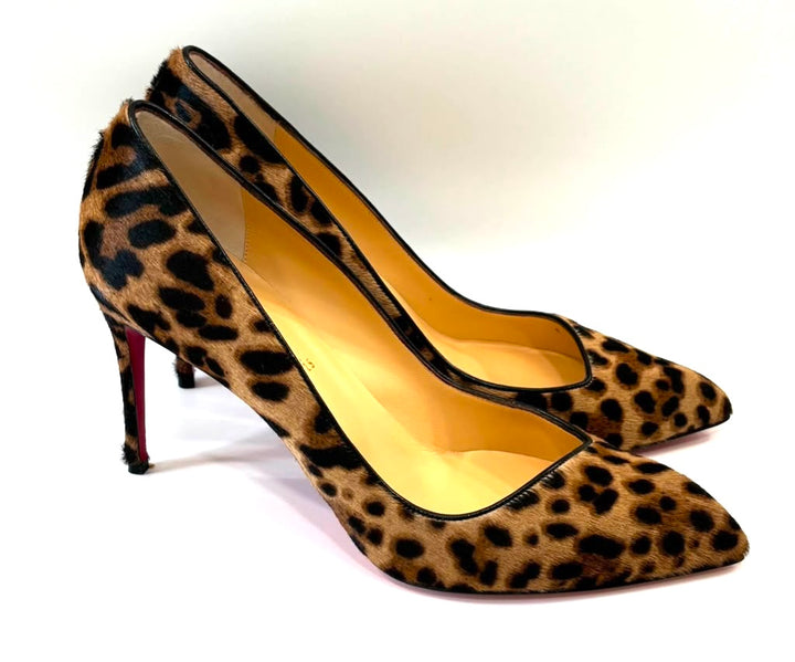 CHRISTIAN LOUBOUTIN LEOPARD PRINT CALF HAIR CLARE PUMPS