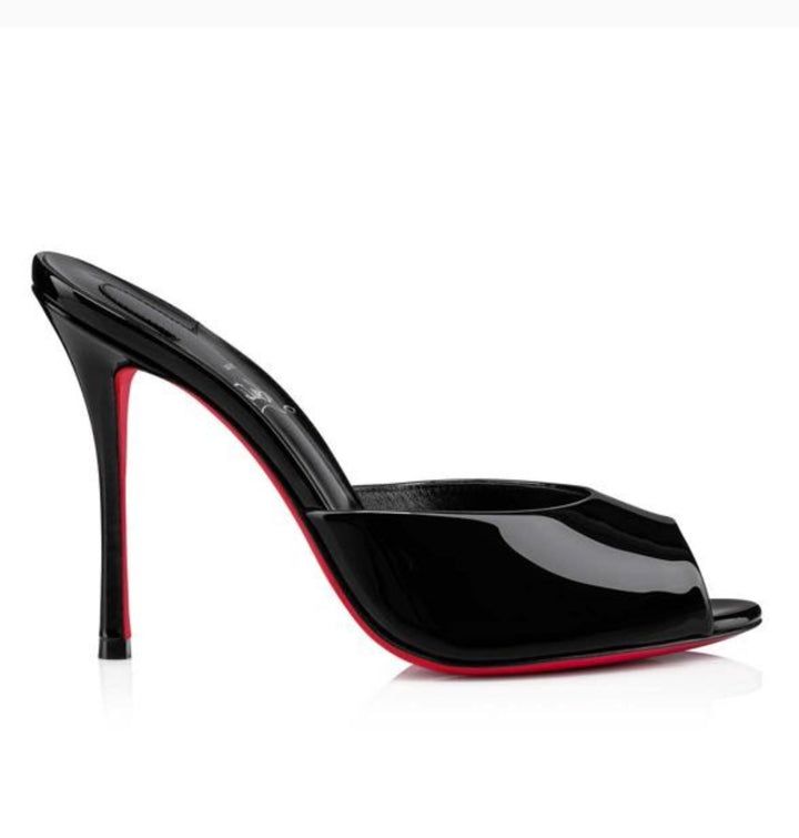 CHRISTIAN LOUBOUTIN ME DOLLY 100MM PATENT LEATHER MULES