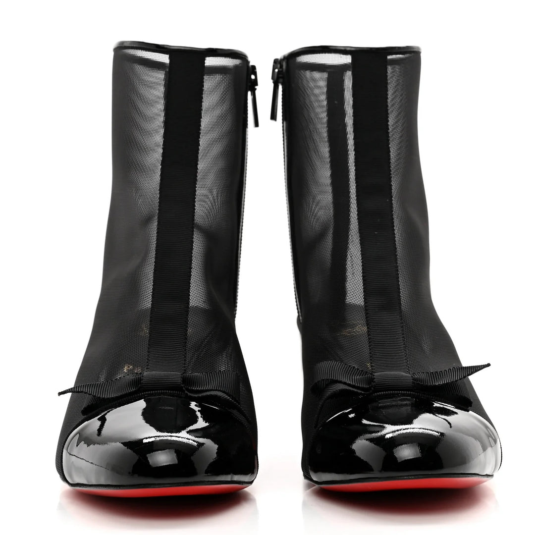 CHRISTIAN LOUBOUTIN MESH CHECKYPOINT 55 BOOTIES