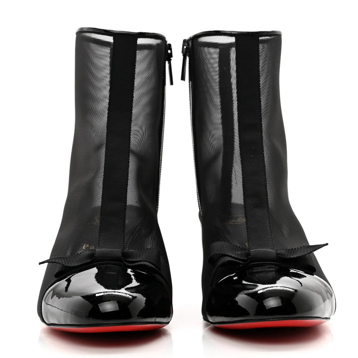 CHRISTIAN LOUBOUTIN MESH CHECKYPOINT 55 BOOTIES