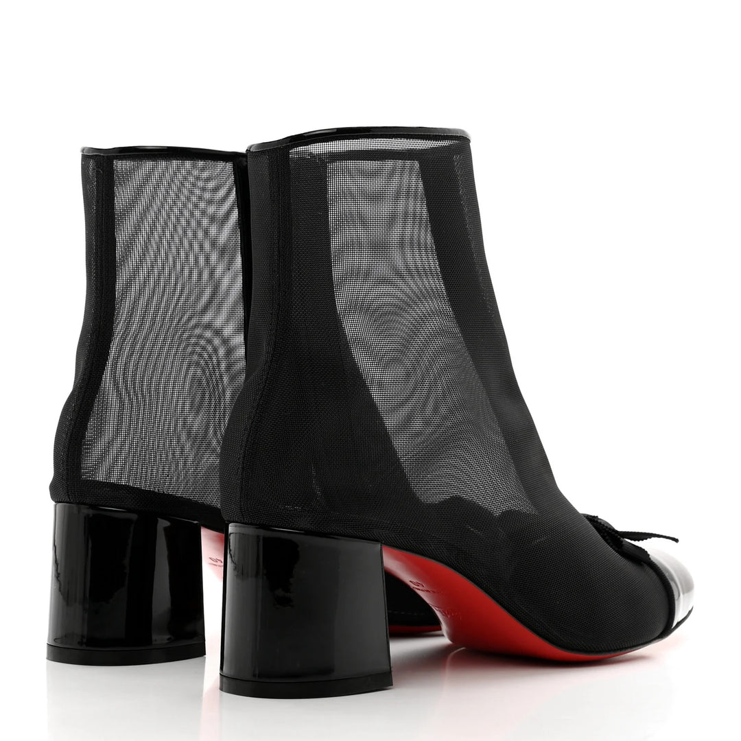 CHRISTIAN LOUBOUTIN MESH CHECKYPOINT 55 BOOTIES