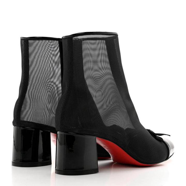 CHRISTIAN LOUBOUTIN MESH CHECKYPOINT 55 BOOTIES