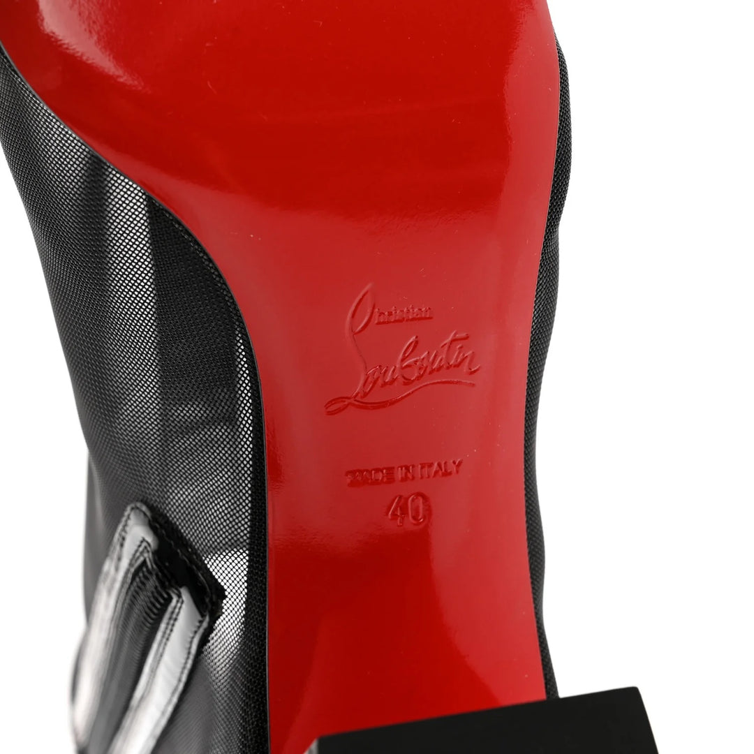 CHRISTIAN LOUBOUTIN MESH CHECKYPOINT 55 BOOTIES