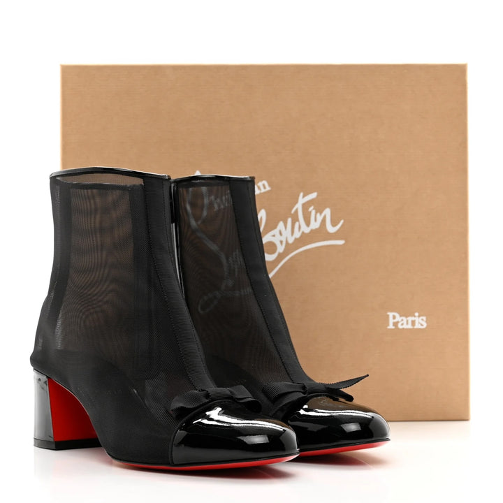 CHRISTIAN LOUBOUTIN MESH CHECKYPOINT 55 BOOTIES