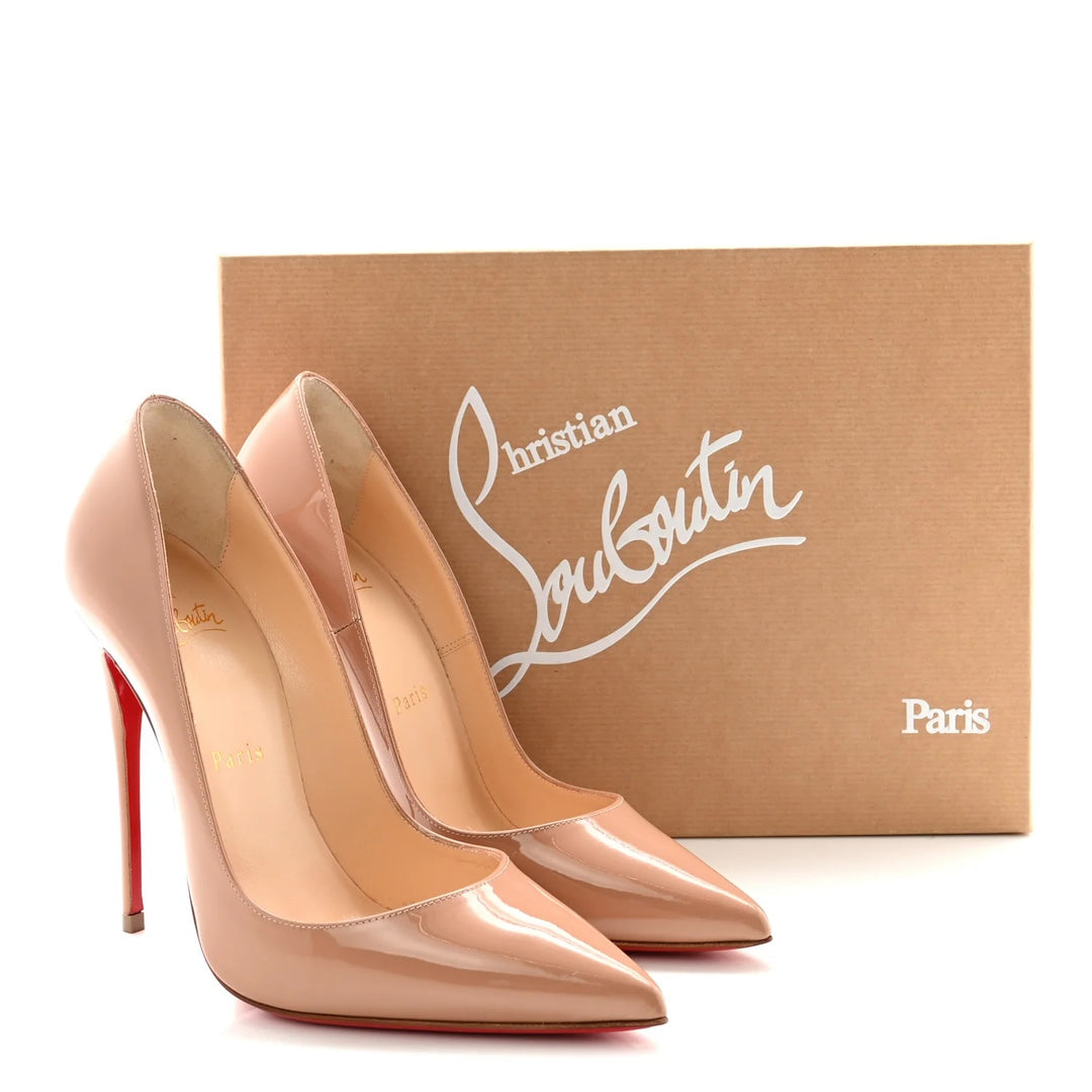 LOUBOUTIN PATENT CALF LEATHER SO KATE 120 PUMPS