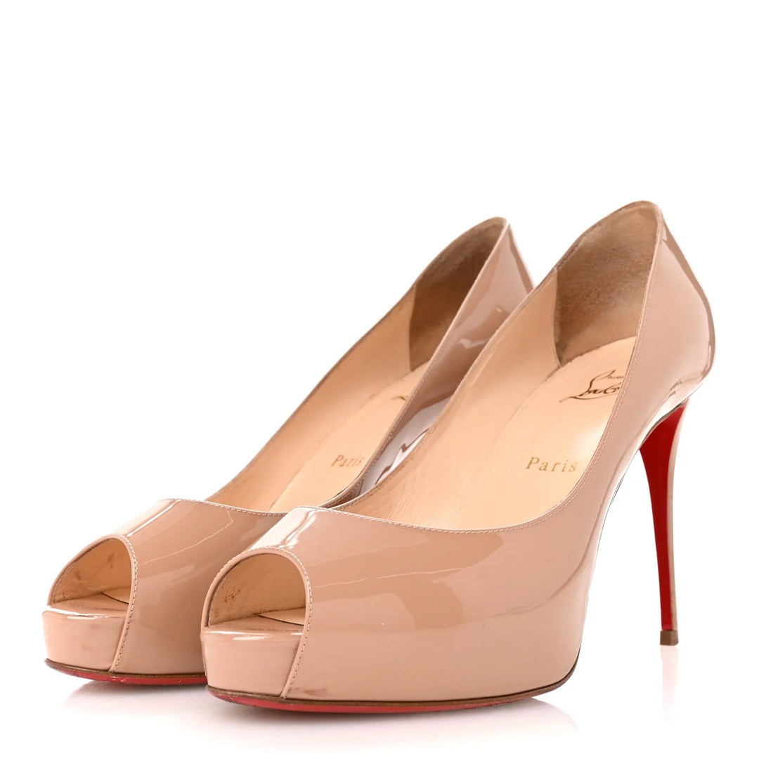 LOUBOUTIN VERY PRIVE 120 PLATFORM PEEP TOE PUMPS