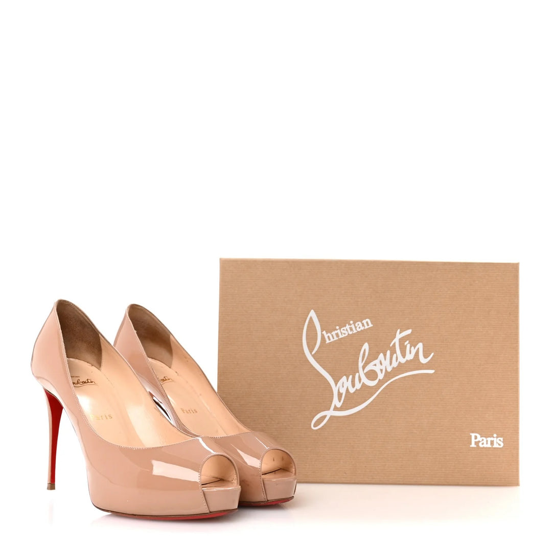 LOUBOUTIN VERY PRIVE 120 PLATFORM PEEP TOE PUMPS