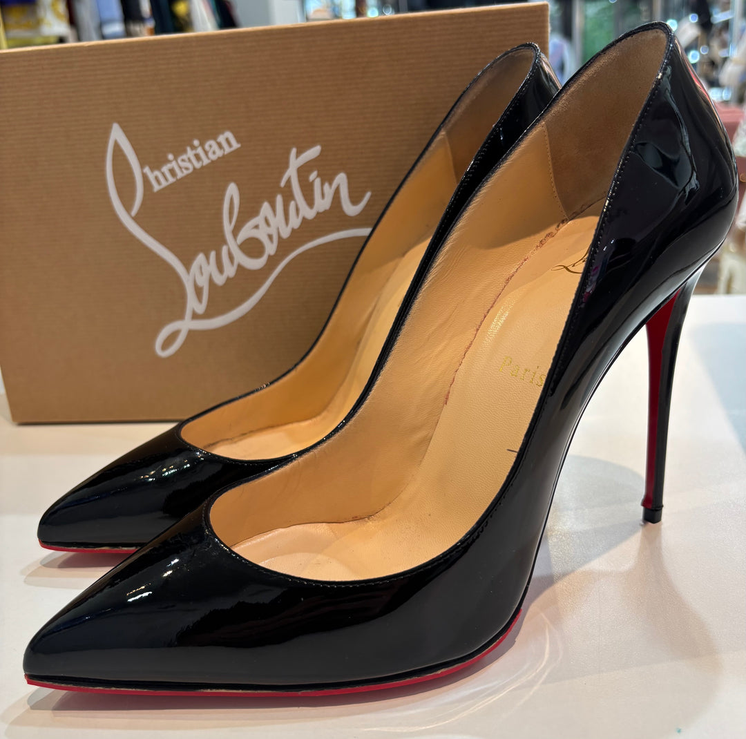 LOUBOUTIN PIGALLE FOLLIES PATENT CALF LEATHER PUMPS