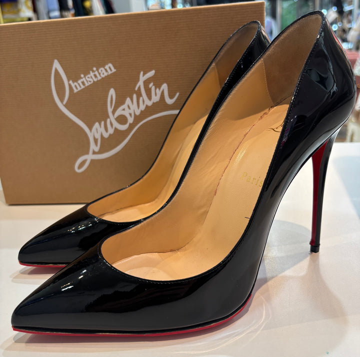 LOUBOUTIN PIGALLE FOLLIES PATENT CALF LEATHER PUMPS