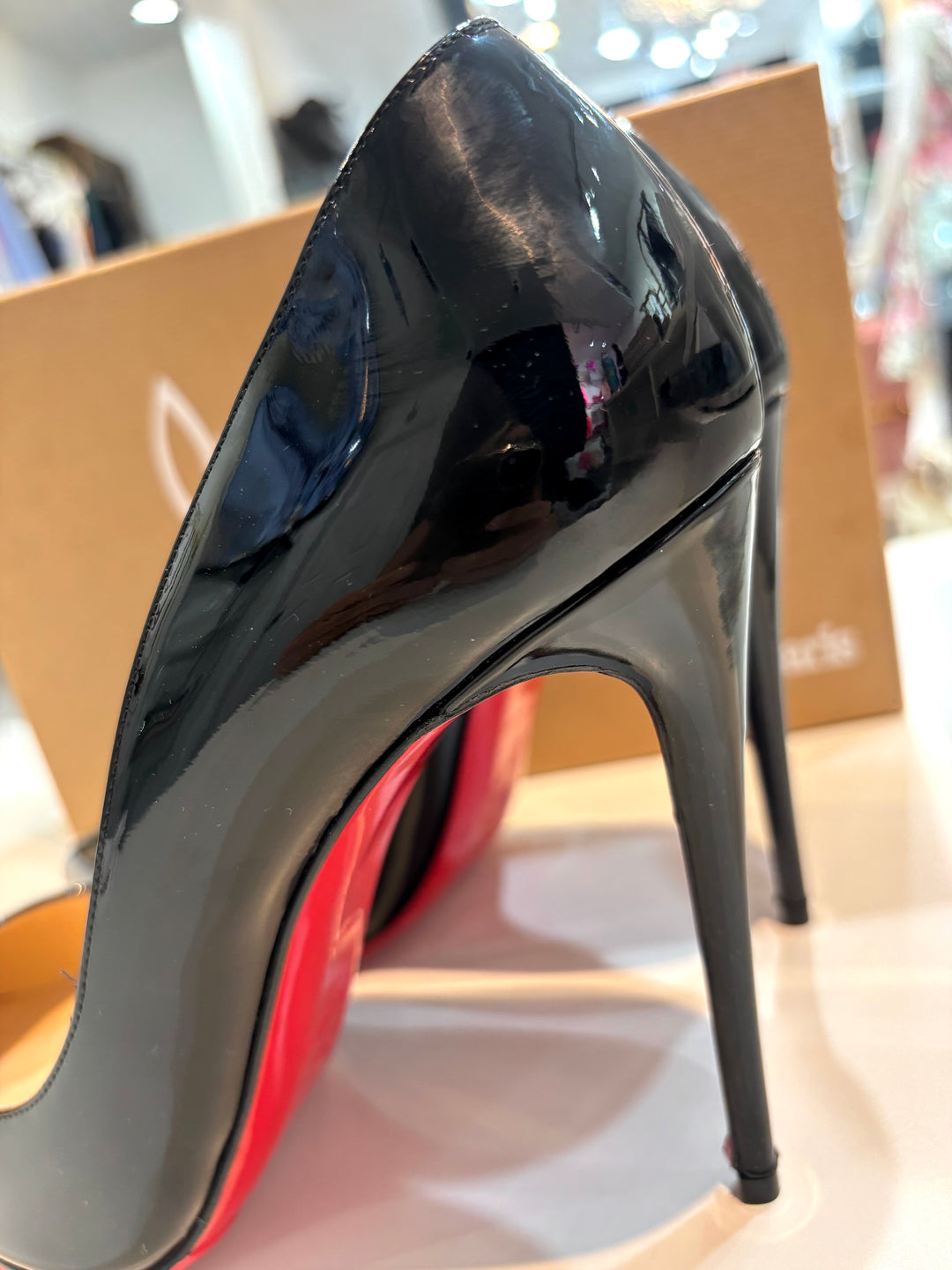 LOUBOUTIN PIGALLE FOLLIES PATENT CALF LEATHER PUMPS