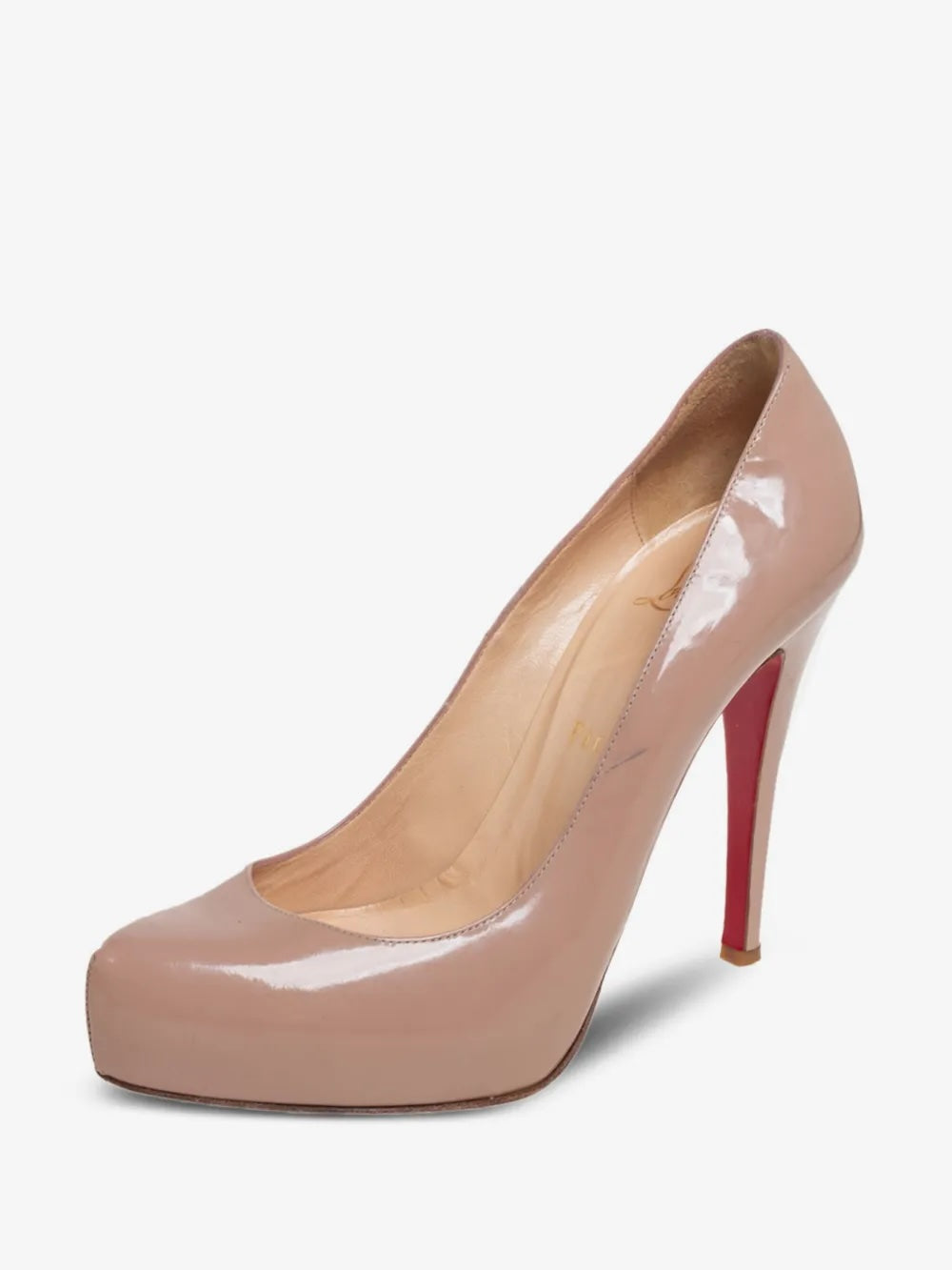 CHRISTIAN LOUBOUTIN ROLANDO 120 PLATFORM PATENT CALF LEATHER PUMPS