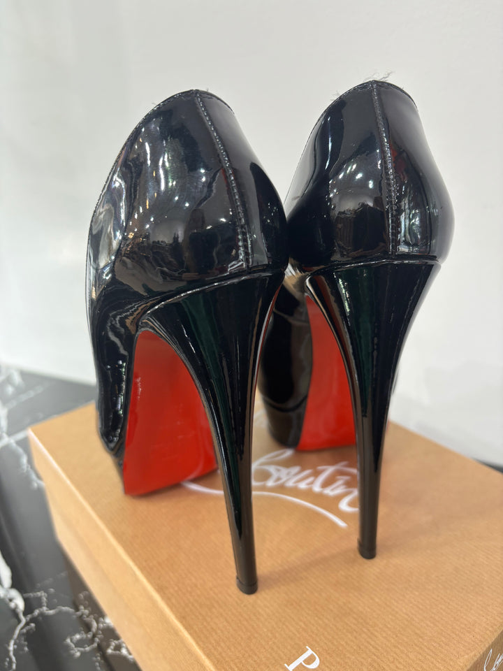 CHRISTIAN LOUBOUTIN PEEP 130 PLATFORM PEEP TOE PUMPS