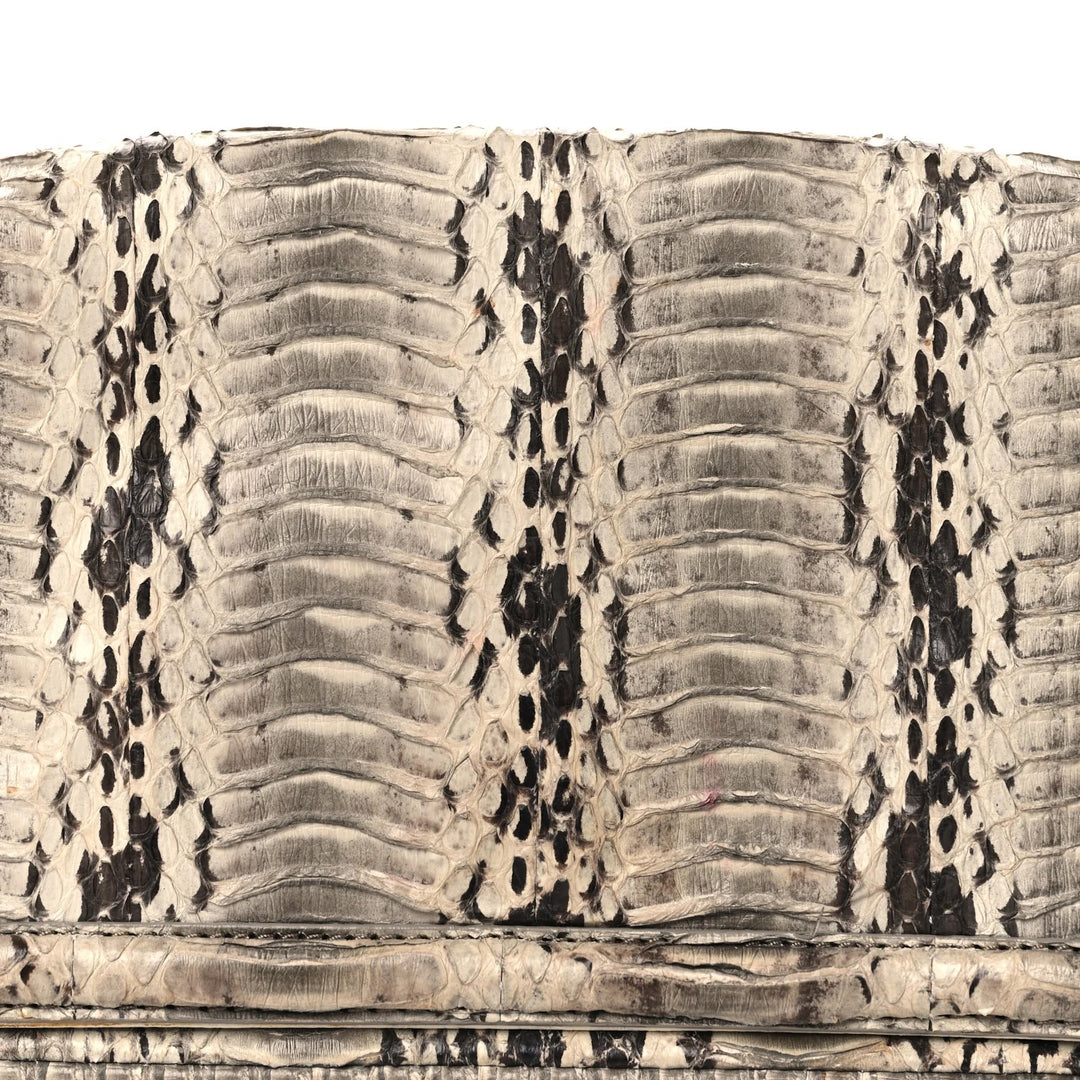 LOUBOUTIN ARTEMIS PYTHON SNAKESKIN SPIKE STRAP SHOULDER BAG