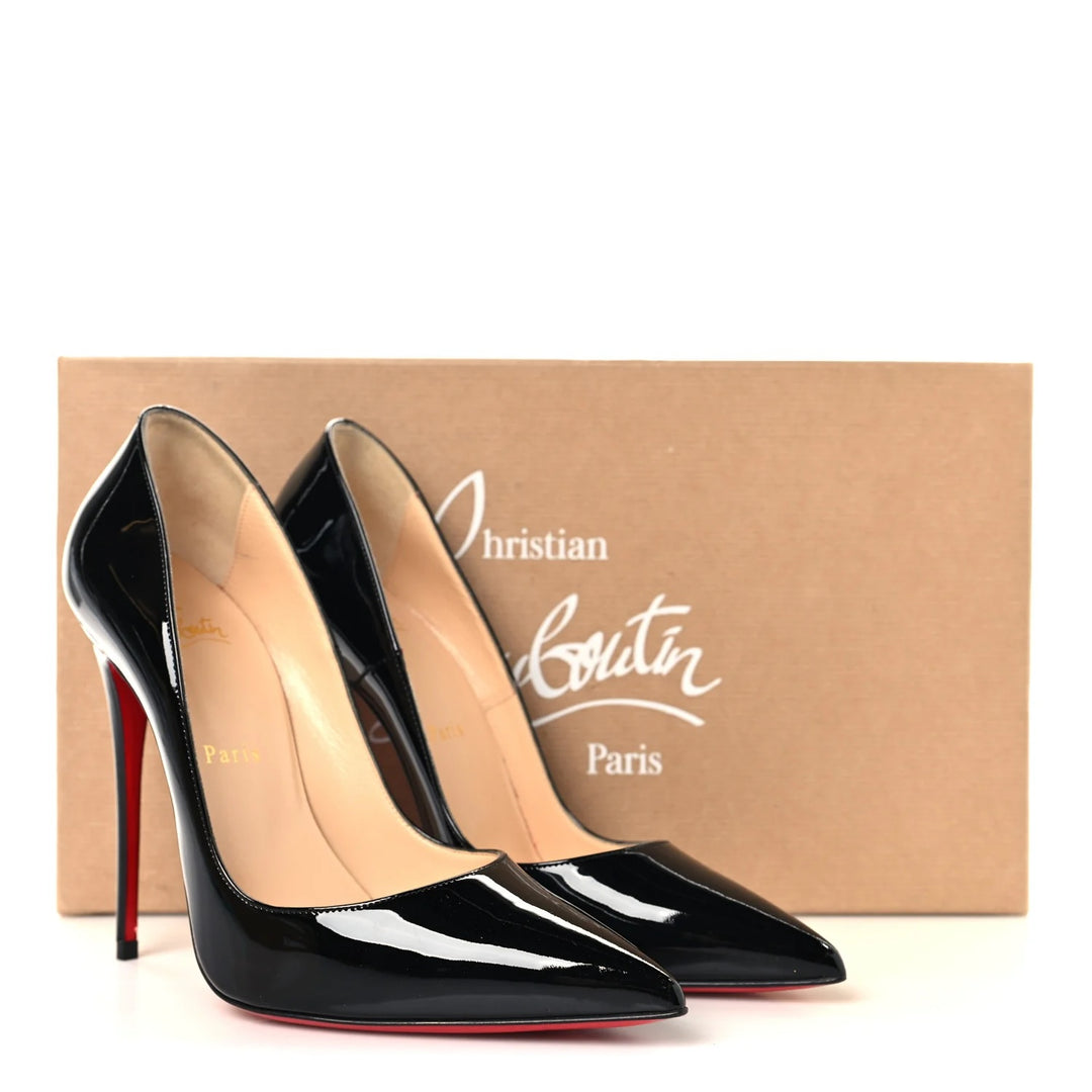 LOUBOUTIN SO KATE 120 PATENT CALF LEATHER PUMPS