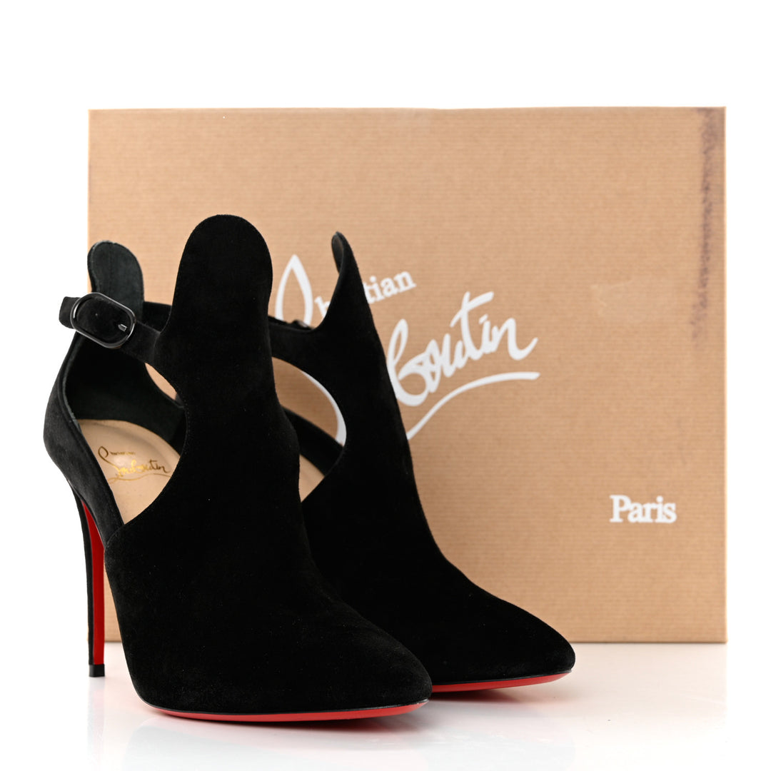 CHRISTIAN LOUBOUTIN CANADADA 100 VEAU VELOURS BOOTIES PUMPS