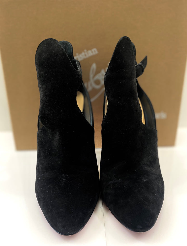 CHRISTIAN LOUBOUTIN CANADADA 100 VEAU VELOURS BOOTIES PUMPS