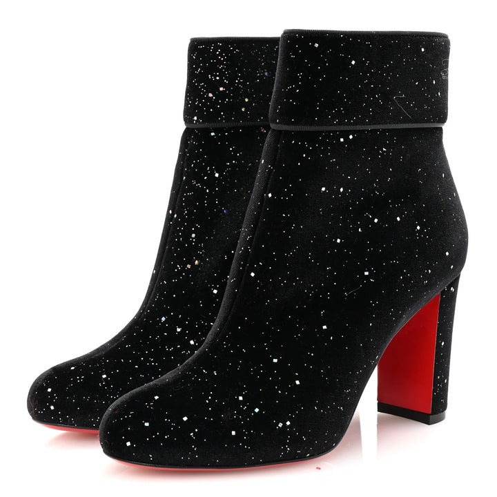 LOUBOUTIN VELVET GALACTICA MOULAMAX 85 BOOTIES