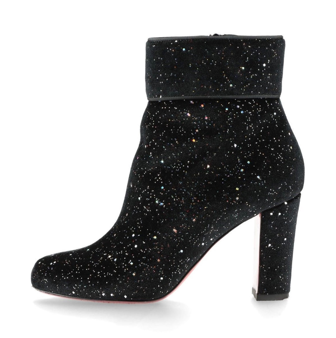 LOUBOUTIN VELVET GALACTICA MOULAMAX 85 BOOTIES