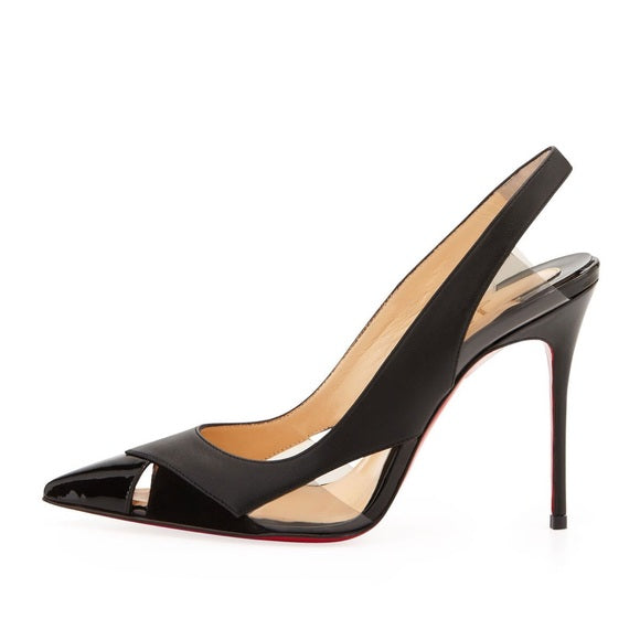 LOUBOUTIN LEATHER AIR CHANCE 120 SLINGBACK PUMPS