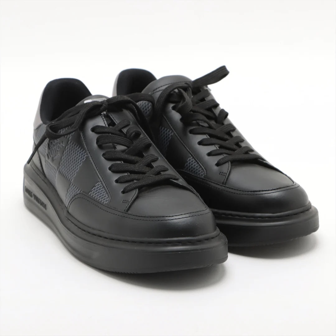 LOUIS VUITTON BEVERLY HILLS DAMIER GRAPHITE LEATHER SNEAKERS