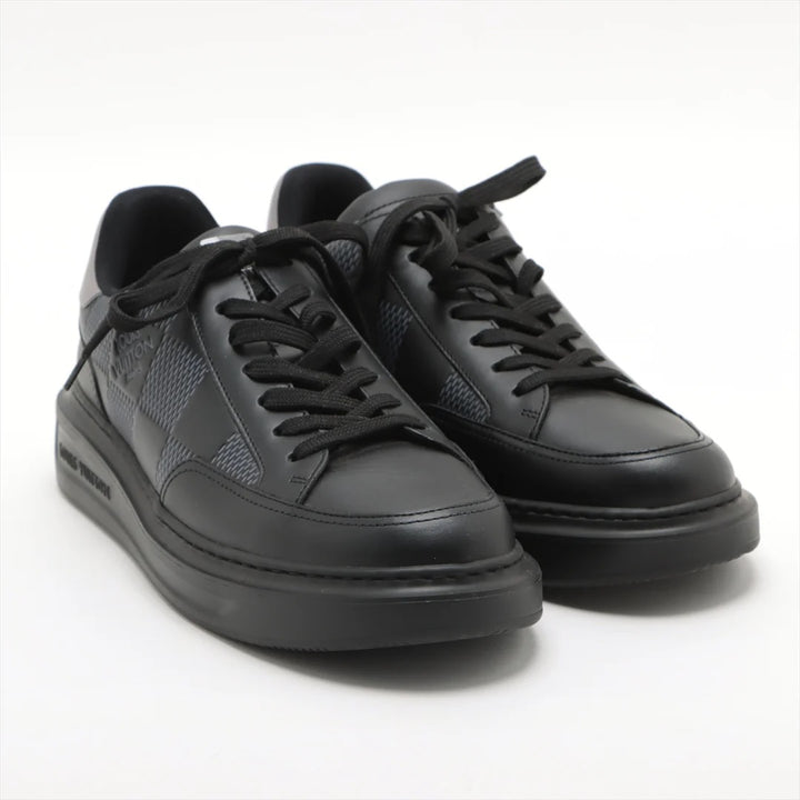 LOUIS VUITTON BEVERLY HILLS DAMIER GRAPHITE LEATHER SNEAKERS