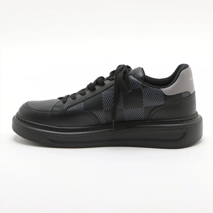 LOUIS VUITTON BEVERLY HILLS DAMIER GRAPHITE LEATHER SNEAKERS
