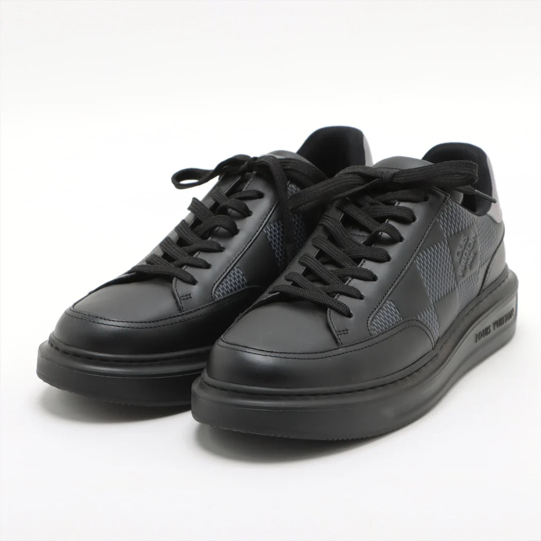 LOUIS VUITTON BEVERLY HILLS DAMIER GRAPHITE LEATHER SNEAKERS