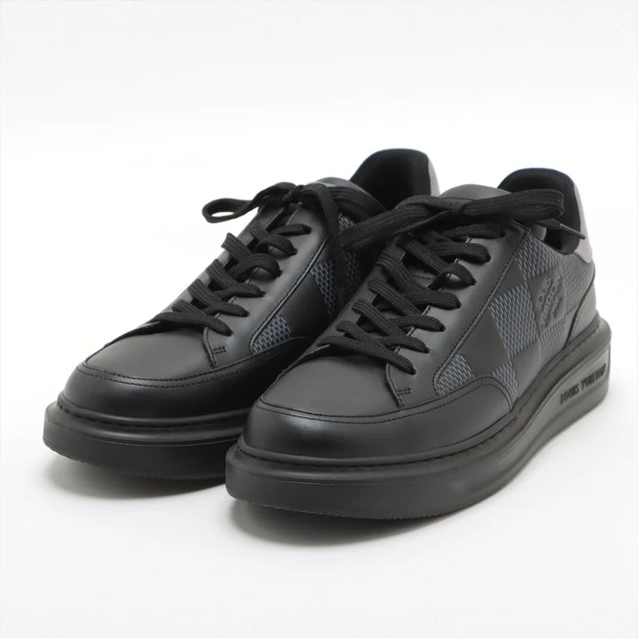 LOUIS VUITTON BEVERLY HILLS DAMIER GRAPHITE LEATHER SNEAKERS