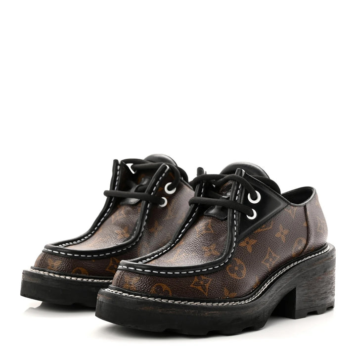 LOUIS VUITTON BEAUBOURG MONOGRAM PLATFORM DERBY SHOES