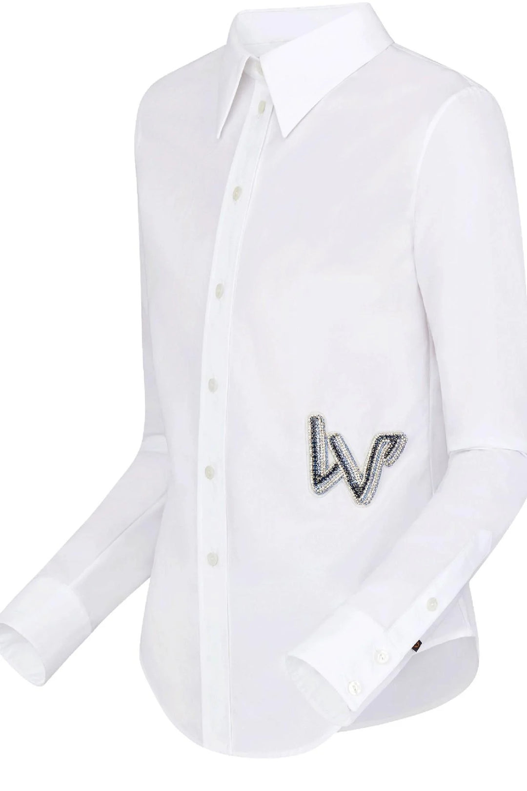 LOUIS VUITTON EMBROIDERED LV LOGO FITTED SHIRT
