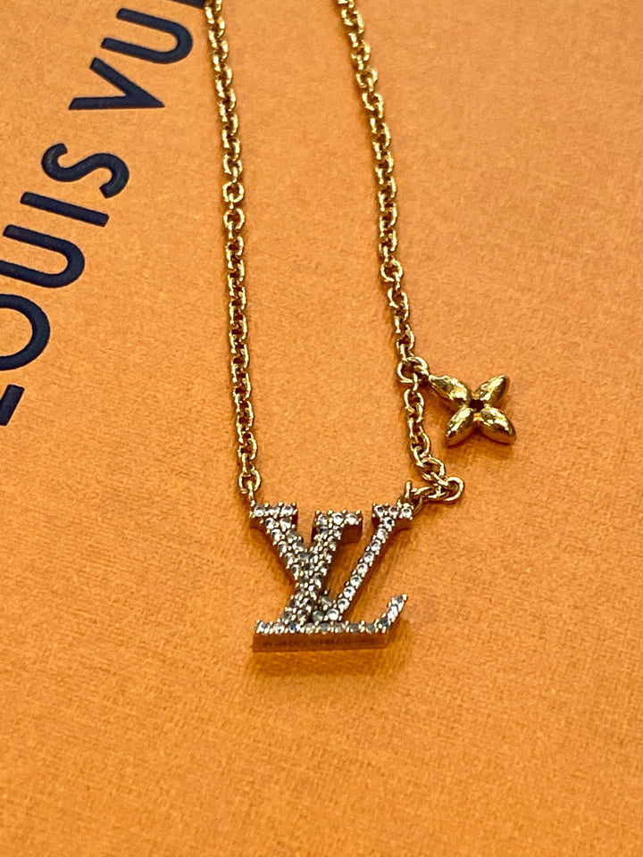 LOUIS VUITTON LV CRYSTAL MONOGRAM COLLIER NECKLACE