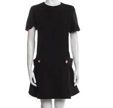 LOUIS VUITTON CREPE SHORT-SLEEVE MARTINGALE MINI DRESS