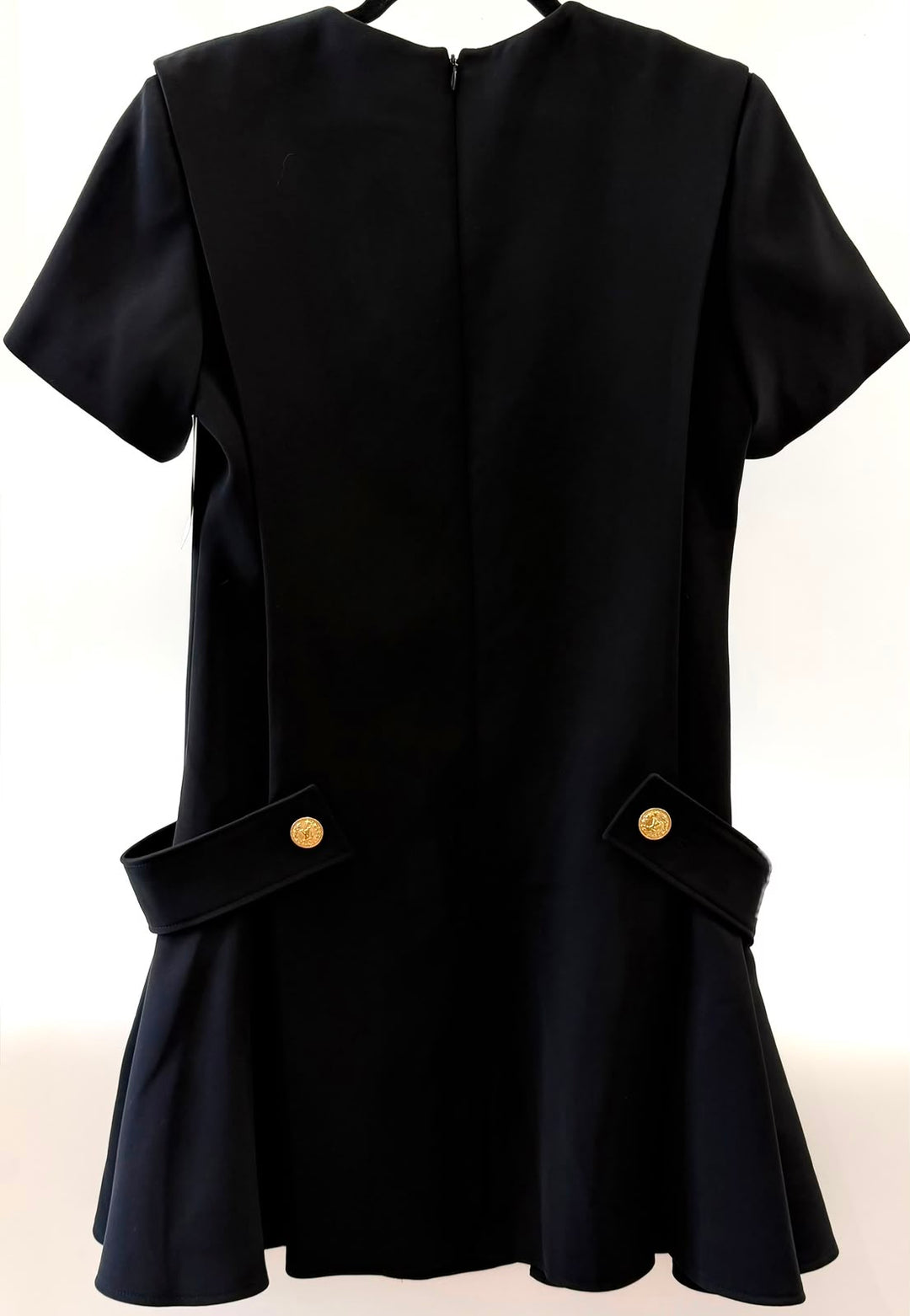 LOUIS VUITTON CREPE SHORT-SLEEVE MARTINGALE MINI DRESS