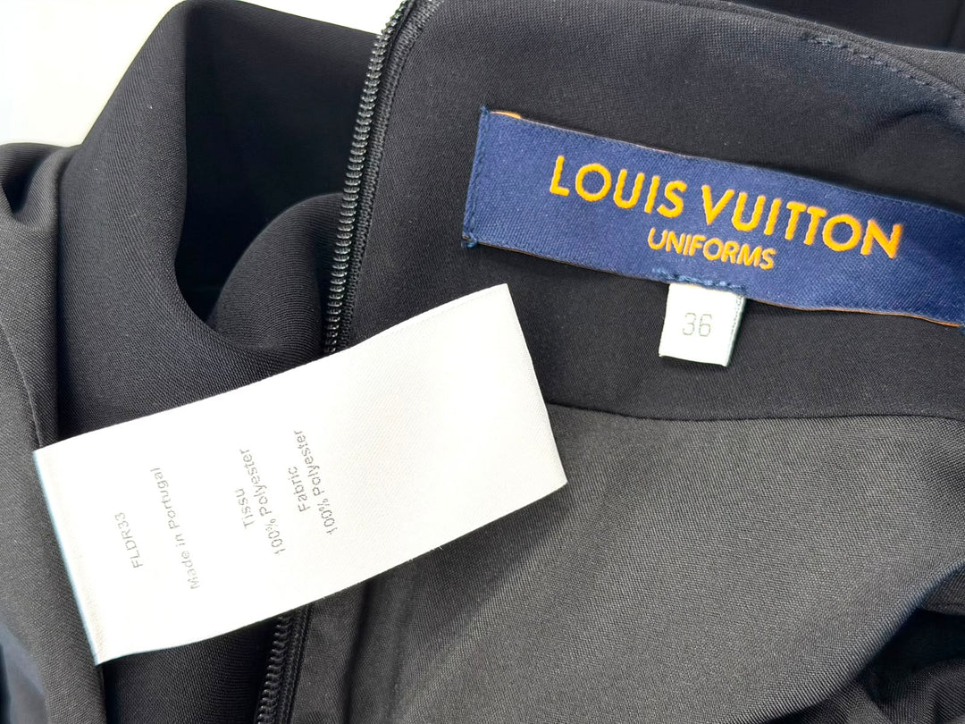LOUIS VUITTON CREPE SHORT-SLEEVE MARTINGALE MINI DRESS