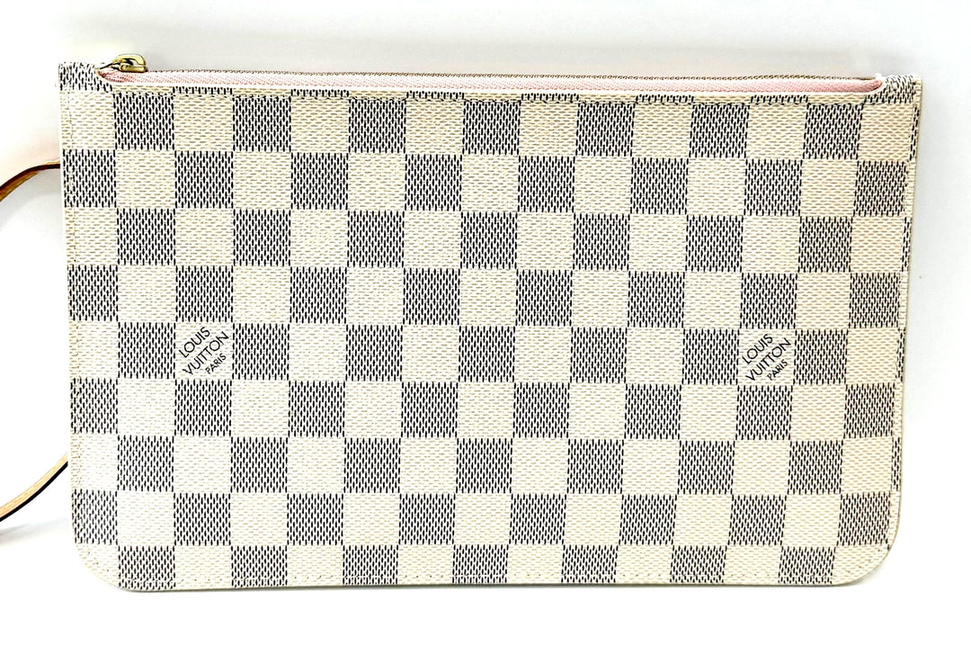 LOUIS VUITTON DAMIER AZUR NEVERFULL POCHETTE ROSE BALLERINE