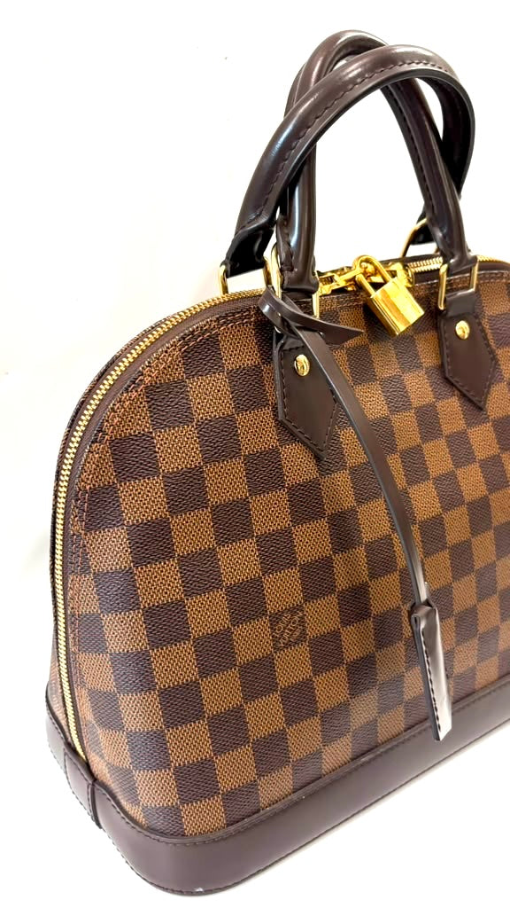 LOUIS VUITTON DAMIER EBENE ALMA MM SHOULDER BAG