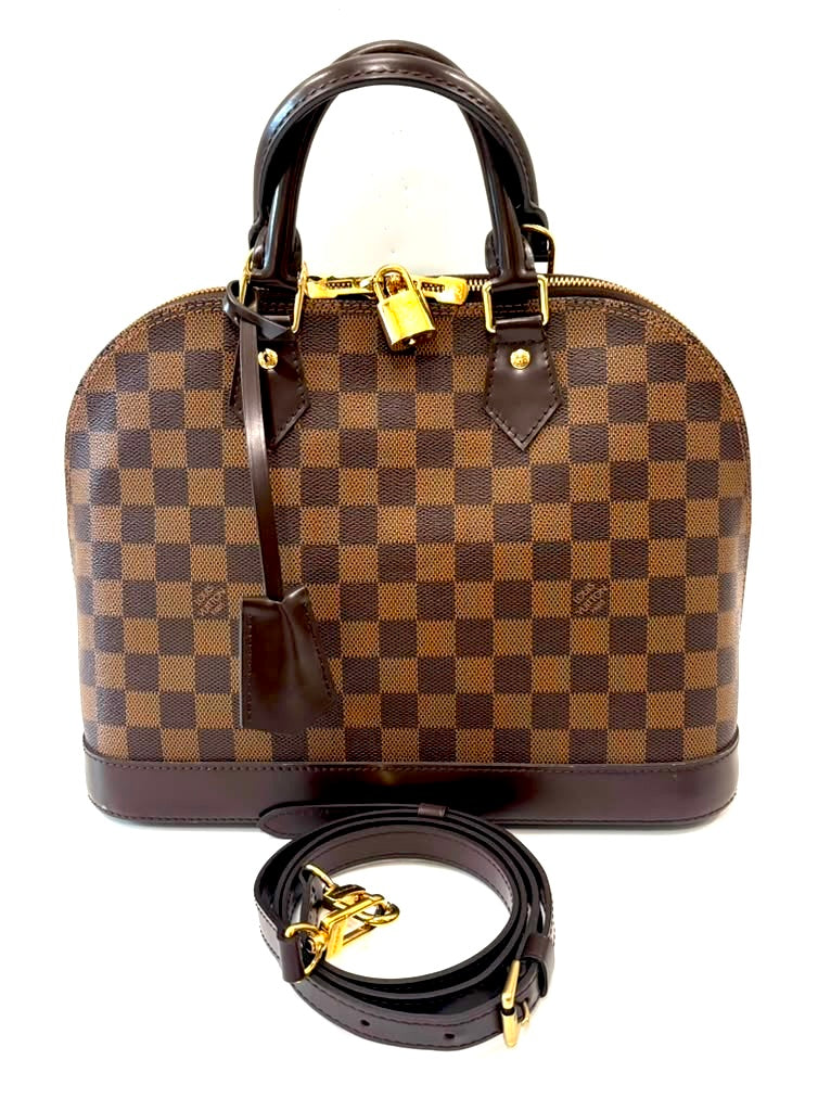 LOUIS VUITTON DAMIER EBENE ALMA MM SHOULDER BAG