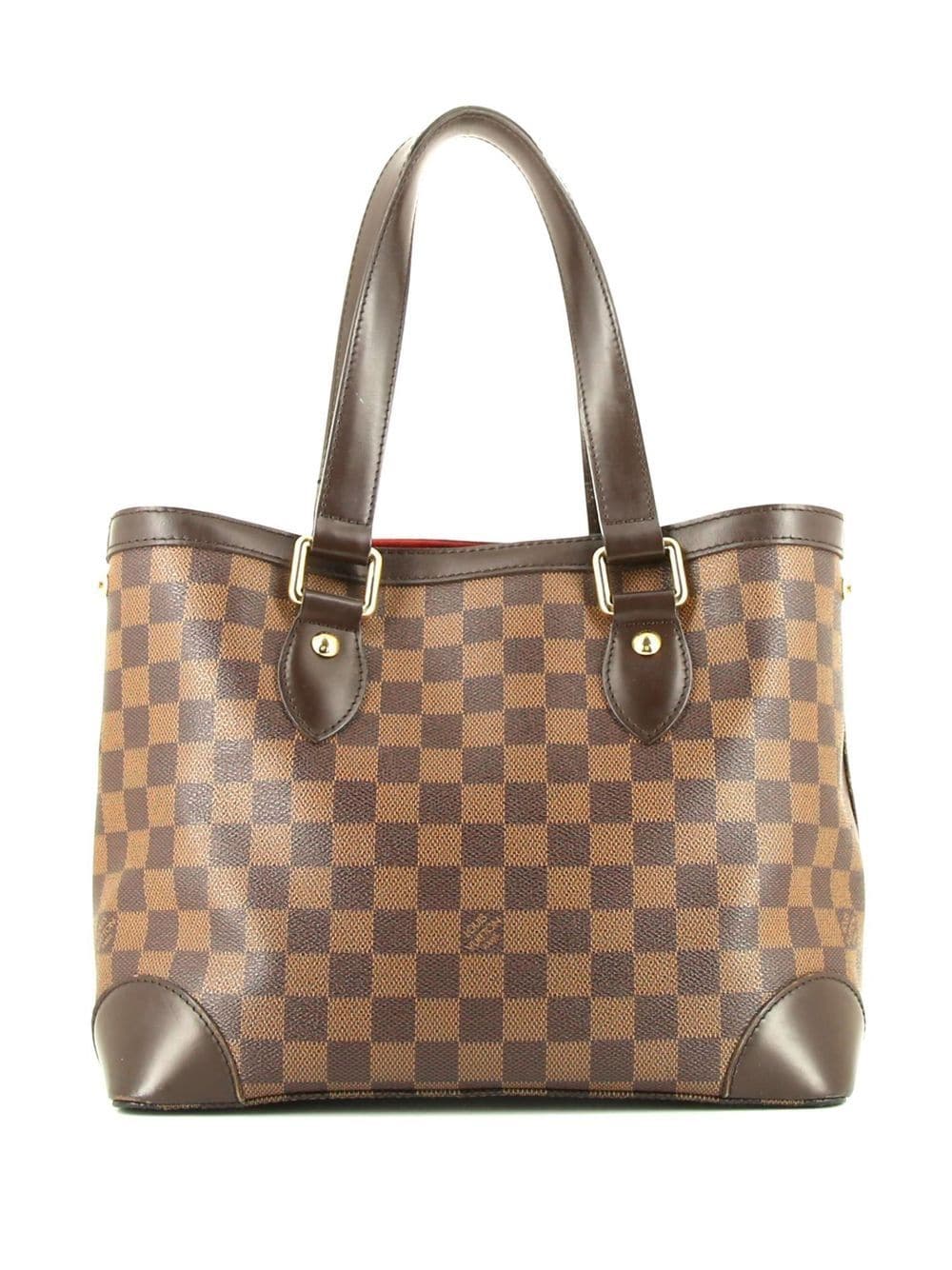 Authentic Louis Vuitton Damier Ebene Canvas & Leather Hampstead MM Tote Bag