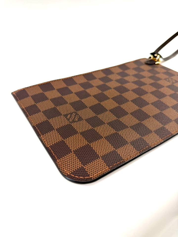 LOUIS VUITTON DAMIER EBENE NEVERFULL POCHETTE WRISTLET